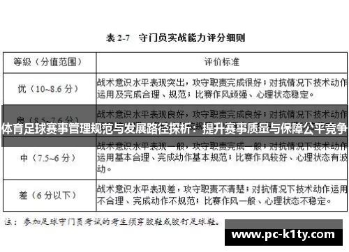 体育足球赛事管理规范与发展路径探析：提升赛事质量与保障公平竞争