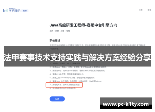 法甲赛事技术支持实践与解决方案经验分享